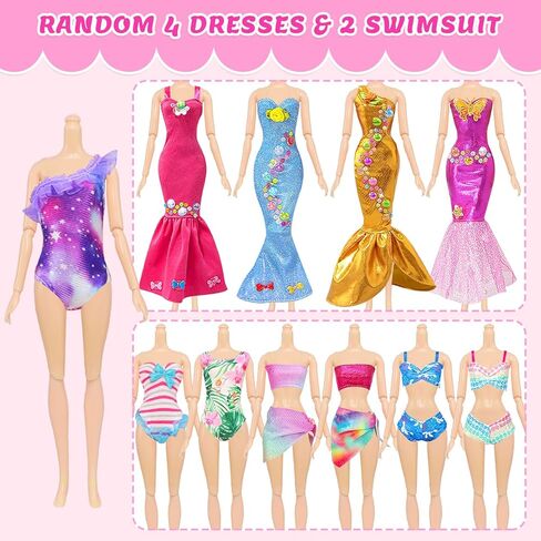 75 Pcs Doll Clothes and Accessories Gift Box Package,5 Wedding Gowns 4 Evening Dresses 8 Fashion Dresses 3 Set Casual Outfit, 2 Swimsuit,30 Hanger 20 Shoes 10 Accessories for Girls 3-10 years old Gift in Kuwait