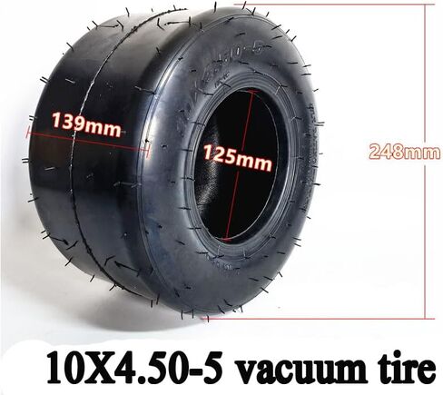 إطار Go Kart مقاس 10X4.50-5، إطار سباق مداس مفرغ للدراجات ثلاثية العجلات، ملحقات الكارت، مطاط أسود in Kuwait