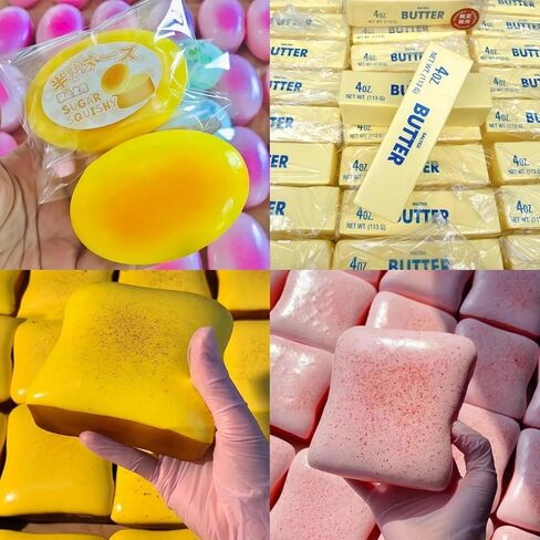 5-Pack Food Squishies Set - Slow Rising Squishy Toys, Cheese & Bread Butter Squishy, Sensory Stress Relief Squeeze Toys, Cute Desk Fidget Toy Gift in Kuwait