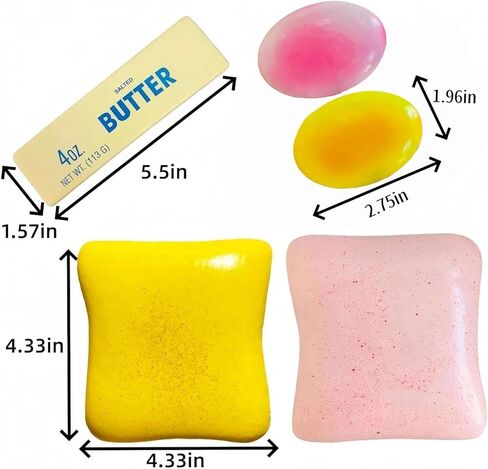5-Pack Food Squishies Set - Slow Rising Squishy Toys, Cheese & Bread Butter Squishy, Sensory Stress Relief Squeeze Toys, Cute Desk Fidget Toy Gift in Kuwait