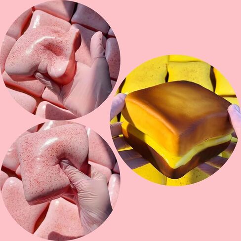 5-Pack Food Squishies Set - Slow Rising Squishy Toys, Cheese & Bread Butter Squishy, Sensory Stress Relief Squeeze Toys, Cute Desk Fidget Toy Gift in Kuwait