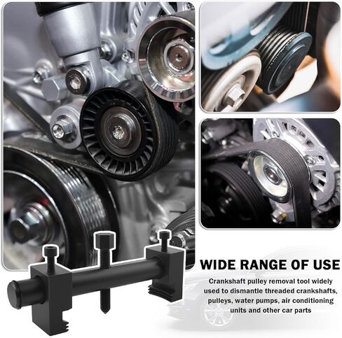 17mm Drive Pulley Puller Tool with Hexagonal Wrench,Heavy Duty Adjustable Crankshaft Pulley Removal Tool for 40-160mm,Professional Crank Pulleys Removal Tools for Crankshaft,Pump in Kuwait