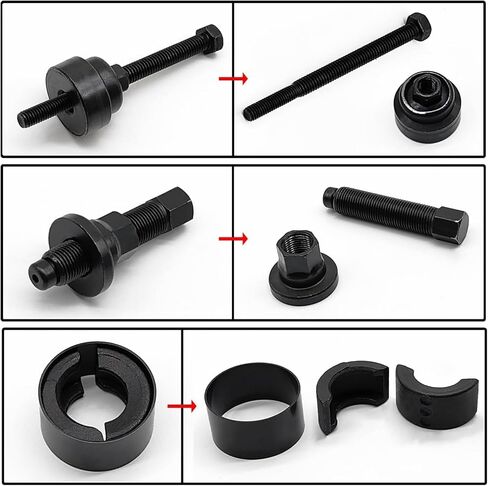 Power Steering Pump Pulley Removal Tool,Power Steering Pulley Puller/Installer Tool Set,Pump Pulley Puller Remover and Installer Set Tools Compatible with Ford, GM, VW and Chrysler Vehicles in Kuwait