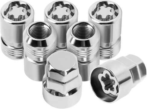 مجموعة M14 x 1.5 من قفل العجلة 5+2 مفتاح كروم مخروطي لأقفال عجلة المقعد تناسب كانيون أكاديا 3 YXS رحلة سيلفرادو تاهو سوبربان أفالانش/إسكاليد/سييرا يوكون XL in Kuwait