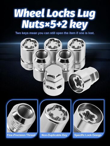 مجموعة M14 x 1.5 من قفل العجلة 5+2 مفتاح كروم مخروطي لأقفال عجلة المقعد تناسب كانيون أكاديا 3 YXS رحلة سيلفرادو تاهو سوبربان أفالانش/إسكاليد/سييرا يوكون XL in Kuwait