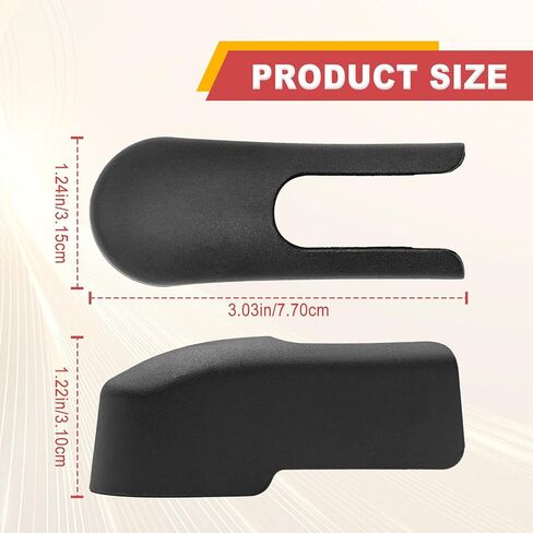 1 pcs Black Rear Windshield Wiper Arm Nut Cover Compatible with Jp Renegade 2015 2016 2017 2018 2019 2020 2021 2022 Replace OE Number 22923599 in Kuwait
