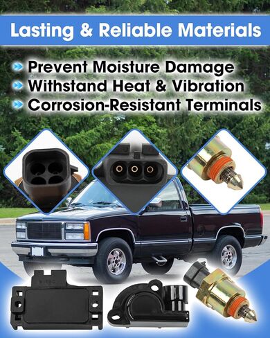 IACV Idle Air Control Valve MAP Manifold Absolute Pressure and TPS Throttle Position Sensor Replace 213-895 7696064 Fit for Chevy GMC S10 C/K1500 2500 3500 Suburban G10 G20 Yukon Sonoma 1991-1995 in Kuwait