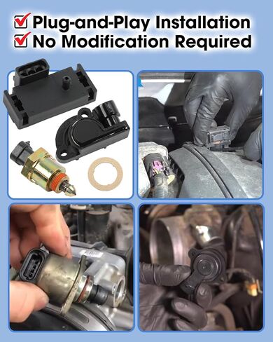 IACV Idle Air Control Valve MAP Manifold Absolute Pressure and TPS Throttle Position Sensor Replace 213-895 7696064 Fit for Chevy GMC S10 C/K1500 2500 3500 Suburban G10 G20 Yukon Sonoma 1991-1995 in Kuwait