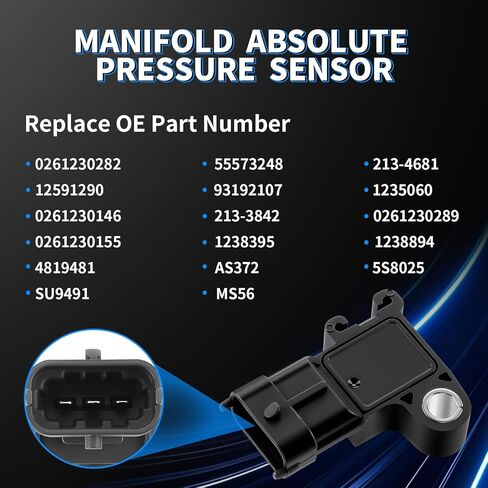 MAP Manifold Absolute Pressure Sensor Fit for Chevy Silverado 1500 Equinox Malibu Impala Traverse Camaro Buick Enclave Lacrosse GMC Sierra 1500 Acadia Terrain SRX 55573248 12591290 in Kuwait