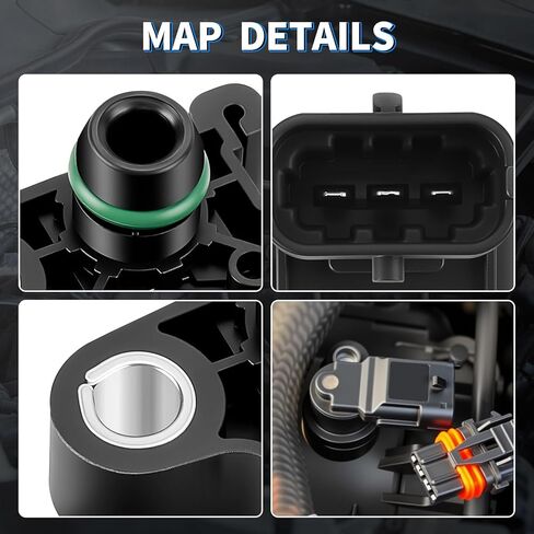 MAP Manifold Absolute Pressure Sensor Fit for Chevy Silverado 1500 Equinox Malibu Impala Traverse Camaro Buick Enclave Lacrosse GMC Sierra 1500 Acadia Terrain SRX 55573248 12591290 in Kuwait
