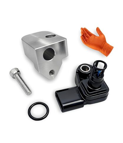 Intake Air Temperature & MAP Sensor with Black Spacer Kit Fit for 2017-2025 Chevy Silverado/GMC Sierra 2500HD 3500HD 6.6L Duramax Diesel, Replaces 12681993 12707766 in Kuwait
