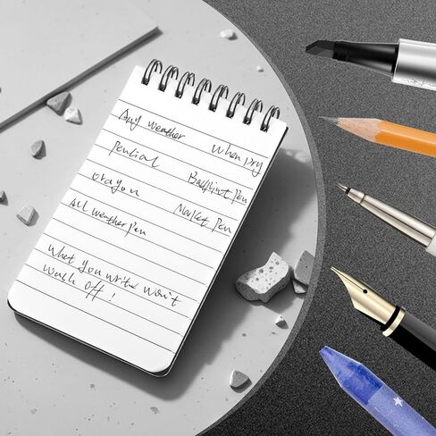 4 عبوات من أجهزة الكمبيوتر المحمولة للجيب المقاومة للماء من Thboxes، مقاس 5 بوصات × 3 بوصات علوية حلزونية مقاومة للماء لجميع الأحوال الجوية لمكتب المدرسة والشرطة في الهواء الطلق لتسجيل وسادات ملاحظات ستينو in Kuwait