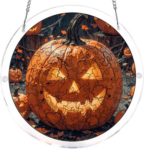 7.4in 83Pcs Handmade Craft Suncatcher Kit Halloween Pumpkin Patch Relax Handmade Gift for Family and Friends in Kuwait