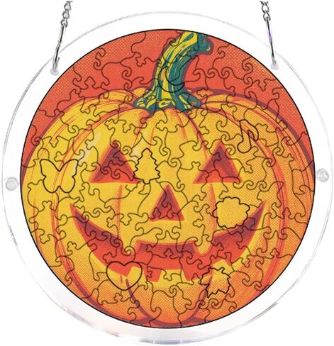7.4in 83Pcs Handmade Craft Suncatcher Kit Pumpkin Halloween Patch Relax Handmade Gift for Family and Friends in Kuwait