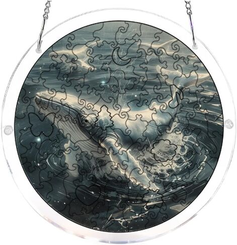 7.4in 83Pcs Handmade Craft Suncatcher Kit Whale Breaching Ocean Relax Handmade Gift for Family and Friends in Kuwait