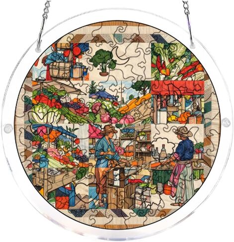7.4in 83Pcs Handmade Craft Suncatcher Kit Country Farmers Market Relax Handmade Gift for Family and Friends in Kuwait