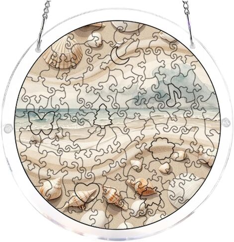 7.4in 83Pcs Handmade Craft Suncatcher Kit Seaside Seashell Collection Relax Handmade Gift for Family and Friends in Kuwait