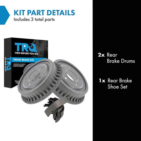TRQ Rear Brake Drum & Shoe Kit Set Left LH & Right RH for 95-02 Astro Safari Van in Kuwait