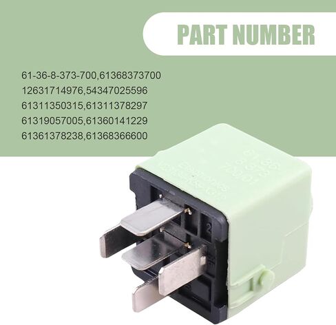 Car Fuel Pump Relay, 5-pin Scratch-resistant Heat-resistant Relay, Air Pump Replacement Part for BMW 7 3 6 8 Series, Replace Part #61368373700 (Green) in Kuwait