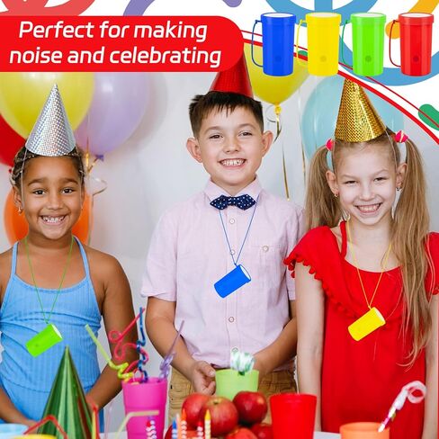 Demonwer 8 Pcs Mini Air Horns 3 Inch Noisemakers for Sporting Events Loud Noise Maker Blow Horn Noise Whistle with Lanyard for Birthday Holiday Party Graduation Celebrations Goodie Bag Fillers in Kuwait