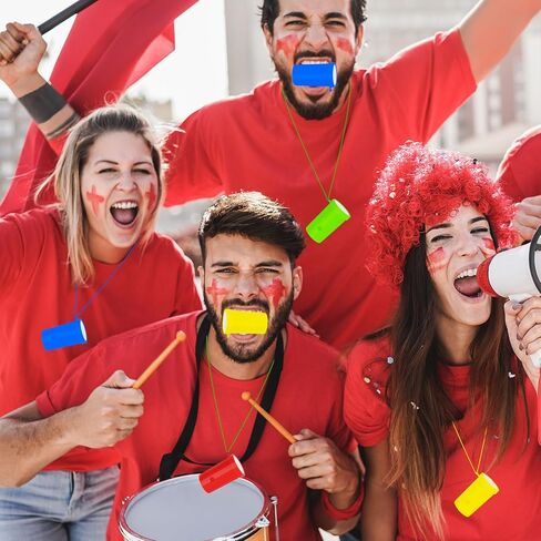 Demonwer 8 Pcs Mini Air Horns 3 Inch Noisemakers for Sporting Events Loud Noise Maker Blow Horn Noise Whistle with Lanyard for Birthday Holiday Party Graduation Celebrations Goodie Bag Fillers in Kuwait