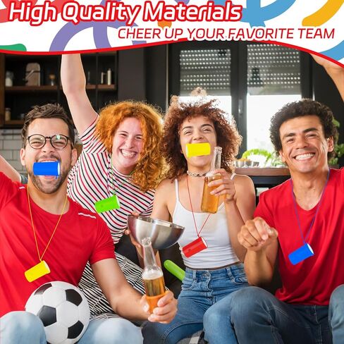 Demonwer 8 Pcs Mini Air Horns 3 Inch Noisemakers for Sporting Events Loud Noise Maker Blow Horn Noise Whistle with Lanyard for Birthday Holiday Party Graduation Celebrations Goodie Bag Fillers in Kuwait