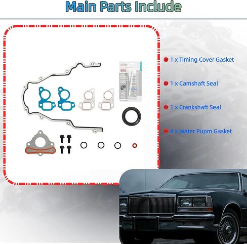 Timing Cover Gasket Set Compatible with Chevy Silverado Suburban Tahoe Cadillac Escalade GMC Sierra Yukon Buick 4.8L 5.3L 5.7L 6.0L 6.2L 1999-2013 Gen III IV LS LS1 LS2 LS3 LS6 LQ9 LQ4 Engine in Kuwait