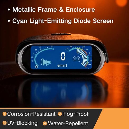 مقياس سرعة الدوران الرقمي LCD الأفقي للمحرك - لسيارة شاحنة الدفع الرباعي والقارب RV، مع منبه جهد السرعة، 50-9999 دورة في الدقيقة، تيار مستمر 9 فولت - 36 فولت عالمي 12 فولت/24 فولت متعدد in Kuwait