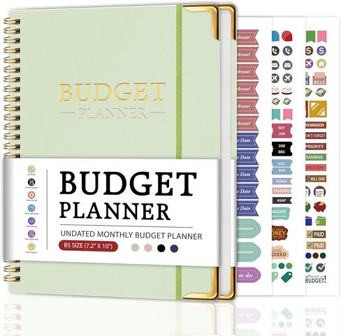 Budget Planner - Monthly Budget Book B5, Undated 12 Month Expense Tracker Notebook & Bill Organizer, Hard Cover Financial Account Book for Professionals, Personal, Home & Business - Black in Kuwait
