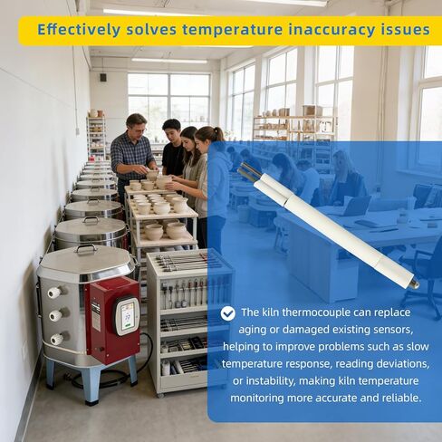 Kiln Thermocouple Type K, 6" 8-Gauge Replacement SK1515, Fits 2.5" & 3" Electric Kilns, Compatible with Skutt KM1227 KM1027, L&L and Olympic Kilns in Kuwait