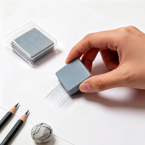Soft Moldable Kneaded Eraser for Artists, Absorbent & Reusable Drawing Eraser, Perfect for Sketching, Charcoal, Graphite, Art Blending, Non-Toxic, 1 Pack Grey with Storage Case in Kuwait