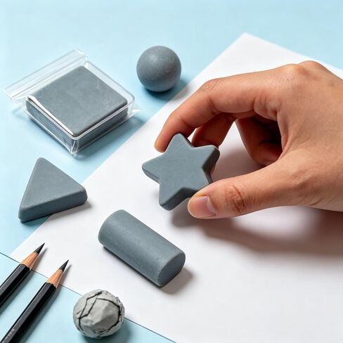 Soft Moldable Kneaded Eraser for Artists, Absorbent & Reusable Drawing Eraser, Perfect for Sketching, Charcoal, Graphite, Art Blending, Non-Toxic, 1 Pack Grey with Storage Case in Kuwait