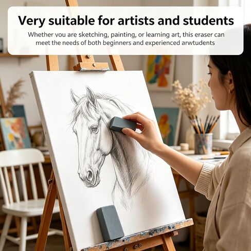 Soft Moldable Kneaded Eraser for Artists, Absorbent & Reusable Drawing Eraser, Perfect for Sketching, Charcoal, Graphite, Art Blending, Non-Toxic, 1 Pack Grey with Storage Case in Kuwait