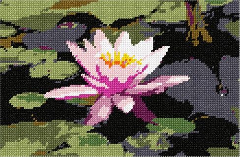 لوحة Pepita Needlepoint القماشية: Pink Lilypad، 10 × 7 بوصة in Kuwait