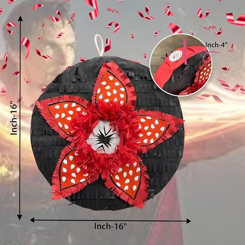 APINATA4U Flower Piñata - زينة حفلات الهالوين الفريدة من نوعها، حفلة آكلة اللحوم لاحتفالات أعياد الميلاد، حفلة عيد ميلاد ذات طابع شيطان الوحش، اللوازم والديكورات، 40.64 × 40.64 سم in Kuwait