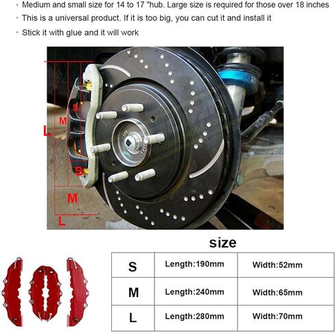 Brake Caliper Covers | Brake Caliper Covers Front & Rear Kits | Rear Brake Caliper Cover Guard Protector Cover for Front and Rear Wheel Hub Assessoires Asaim in Kuwait