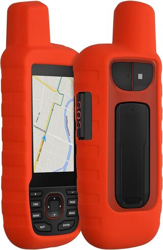 حافظة kwmobile متوافقة مع Garmin GPSMAP 66i - نظام ملاحة GPS غطاء حماية من السيليكون الناعم - أحمر in Saudi Arabia