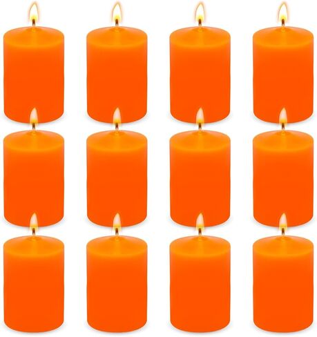 MISSYO Ivory Tapered Pillar Candles, 3 x 4 Inches Unscented Candle Bulk for Home Restaurant Weddings Church - 6 Packs in Kuwait