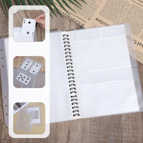 12 جهاز كمبيوتر شخصى A5 إدراج الأكمام Photocard، منظم واضح 5 * 8 بوصة A5 جيوب الموثق جيوب الأكمام، 6 حلقات Photocard Binder، مناسبة للبطاقات البريدية وبطاقات الصور وبطاقة ورق الرسالة in Kuwait