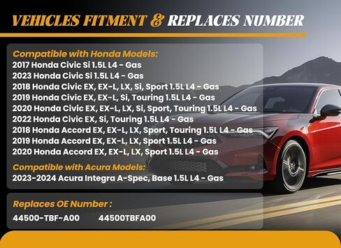 44500-TBF-A00 عمود متوسط ​​أمامي يمين متوافق مع Honda Accord EX 2018-2020 L4 1.5L Civic Si EX 2017-2023 L4 1.5L Acura Integra 2023 2024 in Kuwait