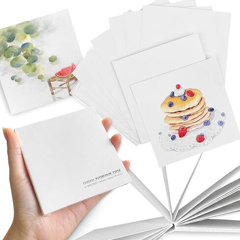 5.9x5.9 Inch Oil and Acrylic Paper Pad,30 Sheets 180GSM(110lb) Tearable Bleed Proof Canvas Like Textured Drawing Papers Perfect for Acrylic,Oil Painting,White in Saudi Arabia