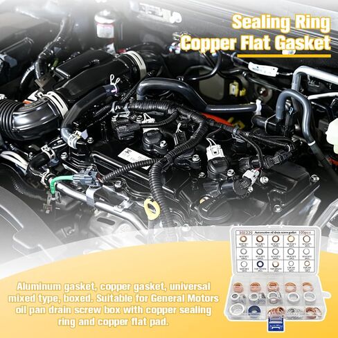 مجموعة حشوات قابس تصريف زيت السيارة من Osilly 105 قطعة، مجموعة غسالات سحق الزيت M10 M12 M14 M16 M18 M20، ملحقات استبدال السيارات، عالمية لشاحنة الدفع الرباعي سيدان in Kuwait