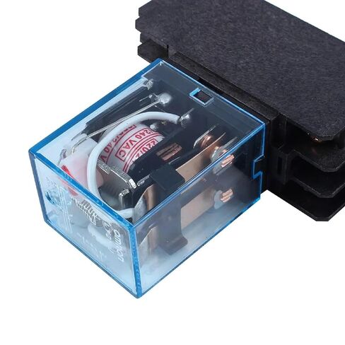 مرحل الطاقة LY2NJ مع قاعدة المقبس، ملف تيار متردد 220 فولت، 10 أمبير DPDT، طراز HH62P HHC68A-2Z، يتضمن مقبس التركيب in Kuwait