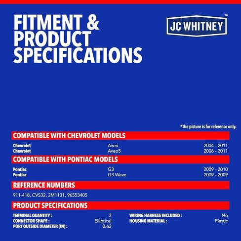 JC Whitney JFBAJCWVCS00085 ملف لولبي لعلبة البخار - متوافق مع شيفروليه أفيو 2004-2011، Aveo5 2006-2011، بونتياك G3 2009-2010، G3 Wave 2009-1.6L 2.0L in Kuwait