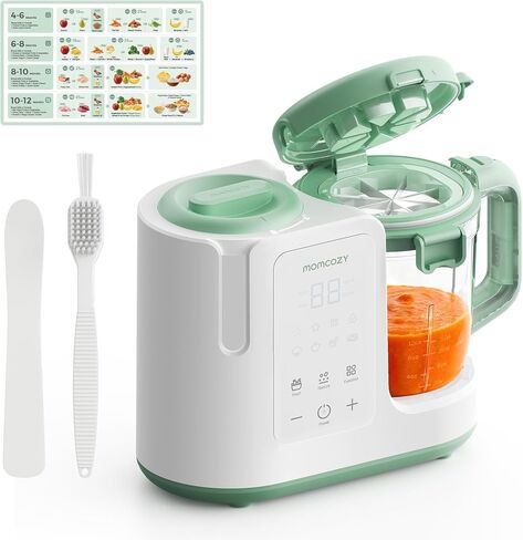 Momcozy AutoMeal Baby Food Maker – One-Step Auto Steam & Blend Food Processor, 15oz Large Cup & 6-Blade Design, Self-Cleaning, Auto 3-Stage Texture Settings for Effortless Homemade Baby Puree in Saudi Arabia