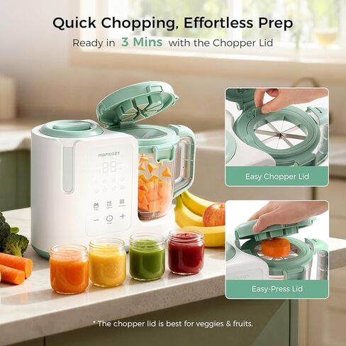 Momcozy AutoMeal Baby Food Maker – One-Step Auto Steam & Blend Food Processor, 15oz Large Cup & 6-Blade Design, Self-Cleaning, Auto 3-Stage Texture Settings for Effortless Homemade Baby Puree in Saudi Arabia