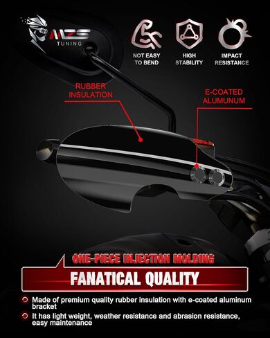 MZS دراجة نارية Handguards متوافقة مع Dyna Fat Bob Low Rider S Switchback Wide Glide 08-17 / Softail Blackline Breakout Fat Boy Slim 11-17، حراس اليد المقود واقي درع الرياح أسود in Kuwait