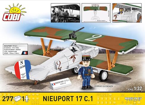 مجموعة بناء الطائرات من مجموعة COBI التاريخية Great War Nieuport 17 C.1 110 HP، 277 قطعة in Kuwait