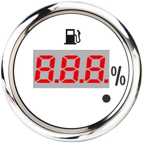 مقياس مستوى الوقود الرقمي التلقائي 52 مم مع ضوء إنذار 0-190 أوم 240-33ohm مؤشر خزان الزيت متر مستوى الوقود 12 فولت 24 فولت (أخضر) in Kuwait