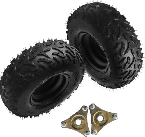 مجموعة عجلات الإطارات مقاس 14 × 5.00-6 مع محور المحور الخلفي مقاس 6 بوصات و3 عروات وطبقتين بدون أنابيب للمركبات ATV وGo-Kart والدراجات الصغيرة والدراجات الرباعية والعربات التي تجرها الدواب وعربة الجولف - مجموعة من قطعتين مع محاور 17T in Kuwait
